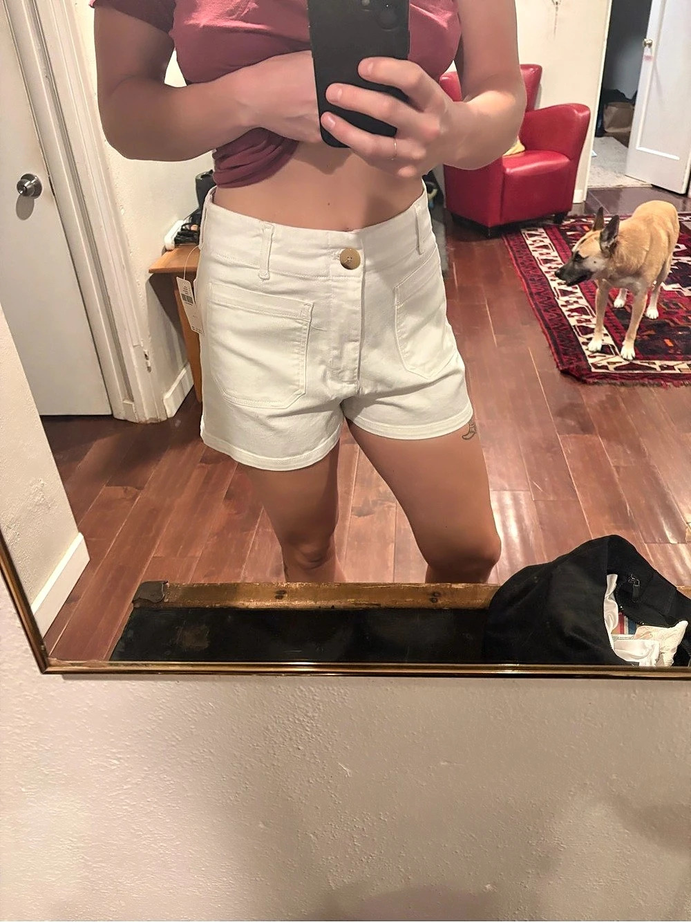 Maeve The Colette Cargo Shorts White Medium NWT